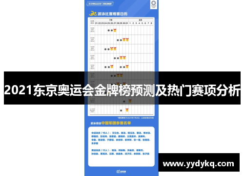 2021东京奥运会金牌榜预测及热门赛项分析